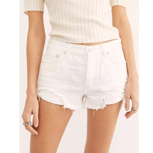 Free People Loving Good Vibrations Denim Shorts - Picture 3 of 7